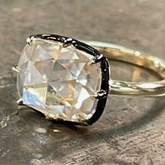 Jewelry - 14k 3.5ct cushion briolette Cut Moissanite Ring